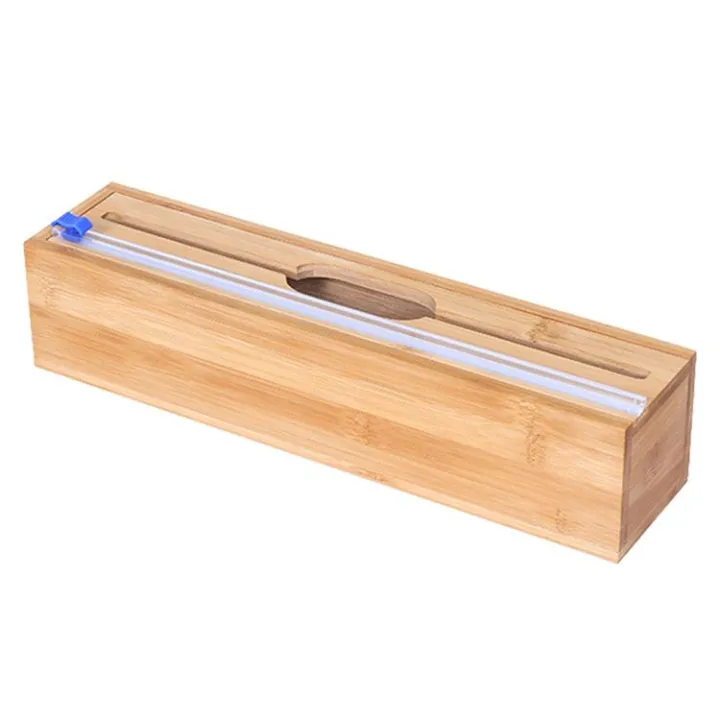 Bamboo Food Wrap Dispenser & Cutter Wrappers Foil and Wax Paper