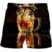 2023 Beer shorts 3D printed casual fashion mens swimsuit swim shorts quick dry beach shorts mens outdoor running jogging pants