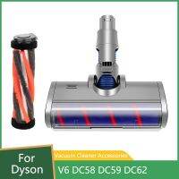 เครื่องมือหัวแปรงถูพื้นแบบมอเตอร์สำหรับเปลี่ยน Dyson V6 DC58 DC59 DC62ชิ้นส่วนเครื่องดูดฝุ่นเครื่องกวาดหัวแปรงลูกกลิ้งแบบนุ่มอุปกรณ์เสริมเครื่องดูดฝุ่น