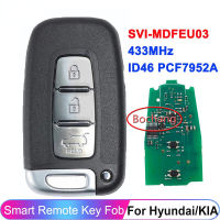 Bochang รีโมทอัจฉริยะสำหรับ HYUNDAI Tucson Ix35 Accent Veloster Sonata Solaris Santa Fe Verna I45 I30 ID46 433MHz ที่ห้อยกุญแจ3ปุ่ม