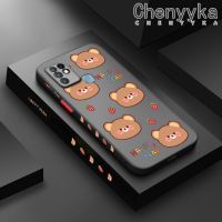 เคส Chenyyka สำหรับ Infinix เคส X682C 10 X682B ลายการ์ตูนหมีมีความสุขขอบสี่เหลี่ยมดีไซน์ใหม่ฝ้าแข็งกันกระแทกแบบบางคลุมทั้งหมดเคสซิลิโคนซิลิโคนโทรศัพท์เคสป้องกันเลนส์กล้อง