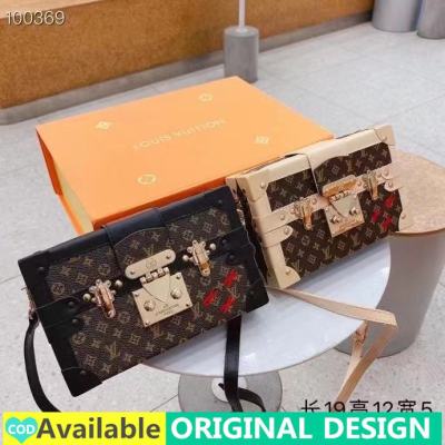 กระเป๋า LV สายสะพายสำหรับผู้หญิง,กระเป๋าถือ LV ของแท้กระเป๋ากล่องวินเทจกระเป๋าข้อความแฟชั่นเกาหลีพิมพ์ลายตัวอักษรกระเป๋าสะพายข้างกระเป๋าสะพายไหล่กระเป๋าใส่เหรียญใส่บัตรขนาดเล็ก