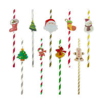 Decorative Paper Straws Home Decor Paper Party Drinks Disposable Paper Straws Christmas Decoration Supplies