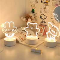 Glow-in-the-dark New Table Heart Year Cartoon Plug-in Small Light Cute Girl