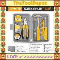 TheToolDepot คีมชุดกล่องเครื่องมือในบ้านเครื่องมือในบ้านคีมชุดเครื่องมือซ่อมแซมมือมัลติฟังก์ชันสีชมพูสำหรับใช้ในบ้าน