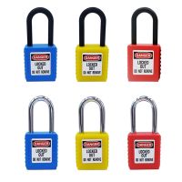 [hot]✐❈❃  lock security padlock engineering plastic shackle steel 38mm nylon conductive safety with 2 unique key