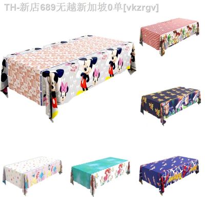 【CW】☫۞⊕  Birthday Decoration Tablecloth Disposable Tableware Minnie Table Cover Frozen Kid Supplie