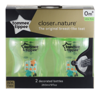 Tommee Tippee Bottle 9oz - Green แพ็คคู่ขวดนม ทอมมี่ ทิปปี้ รุ่น Closer to Nature ขนาด 9 oz รุ่นสีเขียว