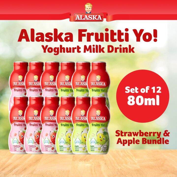 Alaska Fruitti Yo! Apple Strawberry Yoghurt Milk Drink 80ml Variety