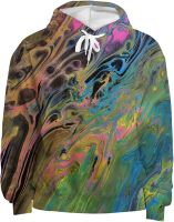 Unisex Youth Novelty Hoodies 3D Oil Painting Tie-Dye Print for Christmas Daily, Vintage Comfort Hipster Sweatshirt Pullover