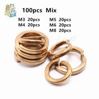 20pcs Din127 Gb93 M3 M4 M5 M6 M8  Bronze Copper Shells Pad Spring Lock Washer Elastic Gasket Nails Screws  Fasteners