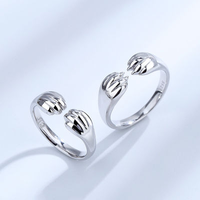 [COD]S925 แหวนคู่รูปกรงเล็บแมวเงินแท้แหวนปากเล็กสไตล์หรูหราเบาๆแหวนคู่ที่นิยมในโลกออนไลน์ Christmas Gift