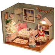 DIY Miniature Doll House Kitchen Model Room Box Wooden Dollhouse Toys with