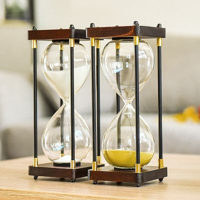 Dropshiping Wood Bottom Color Sand Glass Hourglass 30 Minutes Timer Home Ornaments Sandglass Kitchen Hour Clock Class Time