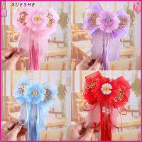 XUESHE 1pcs สาวๆ สำหรับเด็กๆ ชุดคลุมศีรษะ คลิปหนีบผม ตาข่ายดอกไม้ โบว์ริบบิ้นกิ๊บติดผม อุปกรณ์เสริมผม