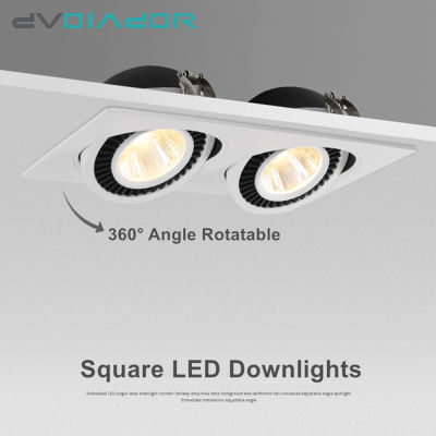 Double Head LED Downlight Square Recessed Ceilin Lamp 220V 110V Indoor Led Lighting Bulb House Bedroom Kitchen Spotlights