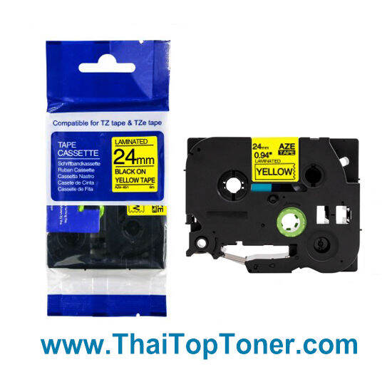 เทปพิมพ์อักษร-brother-tze-651-24mm-ดำพื้นเหลือง