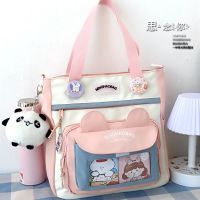 【Hot Sale】 Canvas bag female Messenger shoulder carry book all-match large-capacity student class tutoring