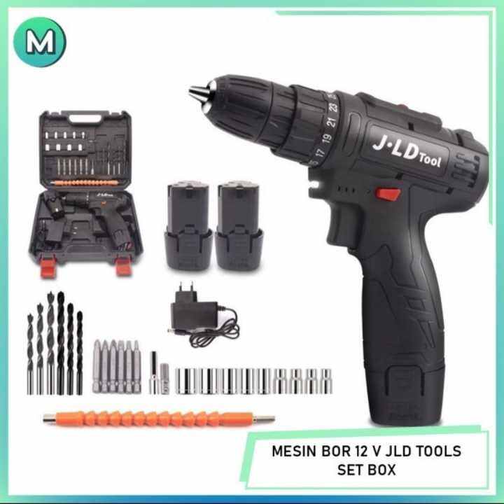 Cod Jld Bor Baterai Cordless V A Koper Baterai Fullset Lazada Indonesia