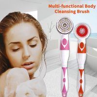 Interchangeable Electric Bath Brush Back-Rubbing Brush Long Handle Spinning Body Cleaning Spa Massage Shower Brush Sets Massager