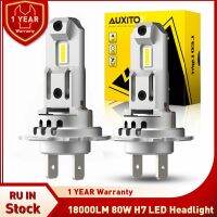 AUXITO 2x Mini H7 Led Car Headlight Bulb 60W 6500K White Super Bright Turbo Fan Wireless 18000LM DC12V 7035 LED Auto Head Lamp Bulbs  LEDs  HIDs