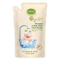 #พร้อมส่ง #ENFANT(อองฟองต์) 1 ถุง #อองฟองต์อาบสระผมโฟมเนื้อมูส #อาบน้ำและสระผมในขวดเดียว 2 in 1 #ชนิดถุงเติม (รีฟิล) 400 มล #อองฟองต์ ออแกนิค