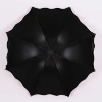 Art Style for Girls College Beautiful Pure Color Blooming In Water Small and Portable Umbrella for Shelter From Wind