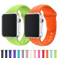 Pasek silikonowy do pasek do Apple Watch 44mm 40mm gumowy pasek na nadgarstek sportowy pasek do paska iWatch seria 6 SE 5 4 3 2 38mm 42mm