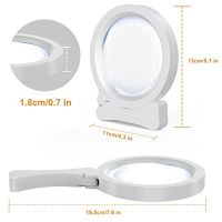 Magnifying Glass with 17 LED Light, 3X 6X Reading Magnifier, Portable Foldable Magnification