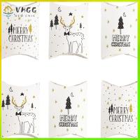 VHGG 10/20pcs Party Supplies Elk Present Pouch Kraft Gift Bag Christmas Paper Candy Boxes Pillow Shape Box