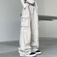 Vintage loose wide leg straight overalls for woman