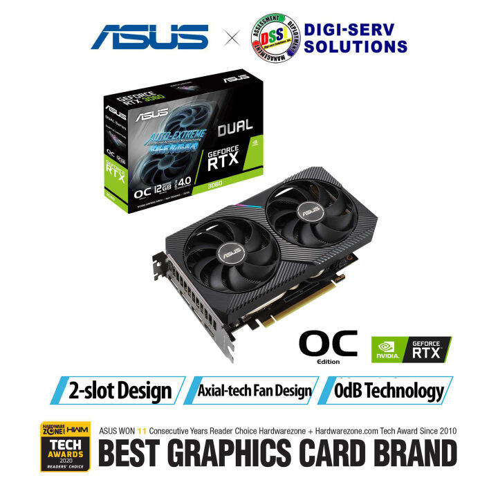 Dual GeForce RTX™ 3060 V2 (DUAL-RTX3060-O12G-V2) OC Edition (LHR) 12GB ...