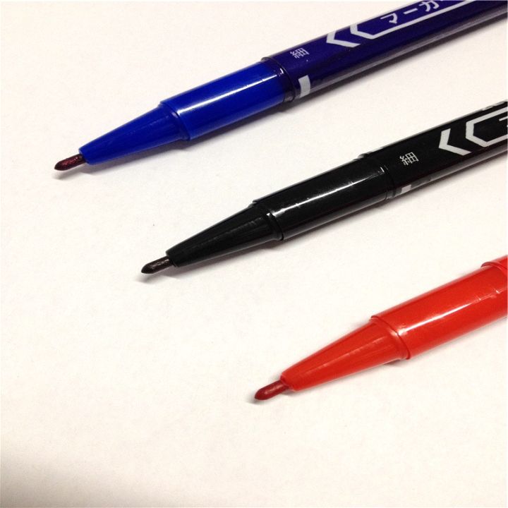 ปากกามาร์กเกอร์ศิลปะถาวรสี10ชิ้น-ปากกากันน้ำปลายคู่หมึกมันอุปกรณ์เครื่องเขียนสำหรับโรงเรียนวาดภาพ