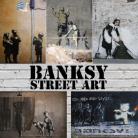 Banksy Street Print Art โปสเตอร์ผ้าใบสำหรับตกแต่งห้องนั่งเล่น Home Wall Picture