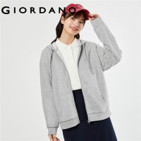 GIORDANO Women Jackets Kanga Pocket Drawstring Hooded Sweat Jackets Solid Color Simple Fashion Casual Sweat Jackets 13373691