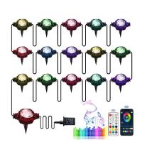 【LZ】卐✉  Luzes led gramado ao ar livre ajustável bluetooth controle remoto magia jardim enterrado luzes jardim festa de natal à prova dwaterproof água decorat