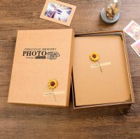 Kraft Paper Album Set Replace The Inner Page Handmade DIY Scrapbook Paste Type Flowers With Box Birthday Gift Photo Album  Photo Albums