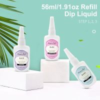 56ml/1.91oz Refill Gel Base Top Sealer Dry Activator for Dipping Powder Pre-Bond Liquid No Lamp Cure Dip Nails Natural Dry