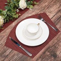 Inyahome โต๊ะกลม Placemats อุปกรณ์ครัวทอไวนิลทนความร้อนเสื่อกันลื่นสำหรับบ้านไร่ร้านอาหารโรงแรม