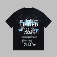 เสื้อยืดแฟชั่น Burry ใหม่มาตรฐานดั้งเดิมฤดูร้อนคลาสสิคการพิมพ์ตัวอักษรชายและหญิงที่มีเสื้อยืดสีทึบเดียวกันเสื้อลำลองแขนสั้น