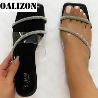 Luxury Women Slippers Fad Flats Sandals 2022 Summer New Crystal Open Toe Shoes Casual Mules y Flip Flops Dress Female Slides