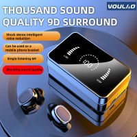 VOULAO TWS Bluetooth 5.0หูฟัง9D สเตอริโอกีฬากันน้ำหูฟังไร้สาย3500MAh กล่องชาร์จหูฟังเอียร์บัดแบบมีไมโครโฟนชุดหูฟัง