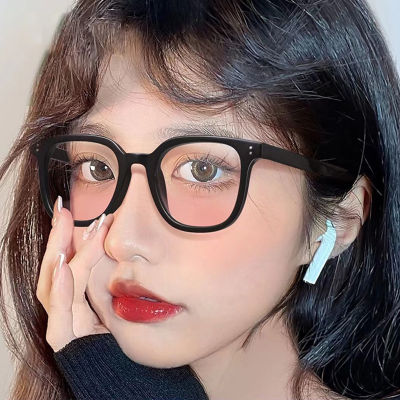 เวอร์ชั่นเกาหลีบลัชออแว่นตาสุภาพสตรีสีชมพูใสใหม่ป้องกันรังสียูวีสตรีสแควร์แว่นกันแดดย้อนยุค