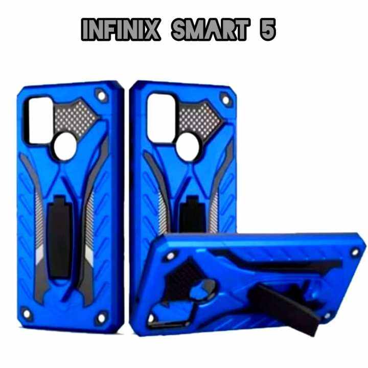 Casing HP untuk INFINIX SMART 5 Case Armor Terbaru Case Hardcase Phantom Robot Kick Stand Casing