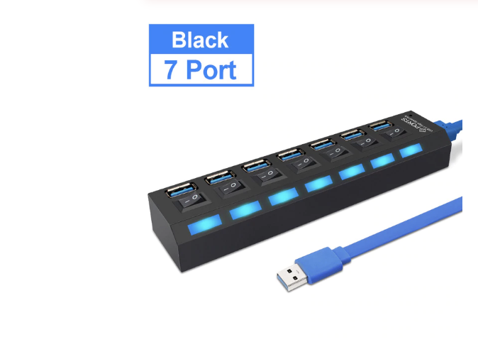 ช่องต่อ-usb-3-0-แบบมี-switch-7-ช่อง-7-port-high-speed-usb-3-0-hub-สีดำ