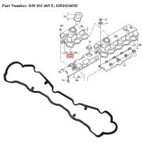 JEAZEA ปะเก็นฝาครอบวาล์วเครื่องยนต์เริ่มต้น038103469E สำหรับ VW Volkswagen Beetle Jetta Golf 1999-2003 2004 2005 2006 2007