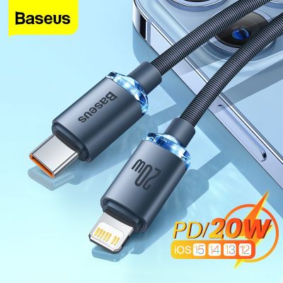 Baseus PD 20W Type C สายเคเบิล สําหรับ iPhone 13 12 11 Pro XS Max XR Mini ชาร์จเร็ว สายชาร์จ USB C สําหรับ iPad USBC สายเคเบิลข้อมูล