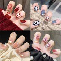 Wear nail patch 24 pieces of nail little red books recommended repeatable manicure stick students joker false nails finished products