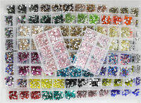 ขนาดผสม 1200 ชิ้น SS6-SS20 แก้วคริสตัลไม่ร้อนแก้ไข Rhinestone Flatback 3D เล็บ Rhinestones ตกแต่งสำหรับเสื้อผ้า-Fenpier