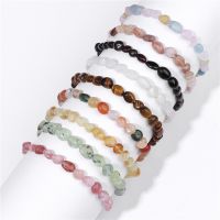 Women lucky Natural freeform pebble black purple Rutilated Quartz pink white crystal grey Labradorite stone beads bracelet gifts Wires  Leads Adapters